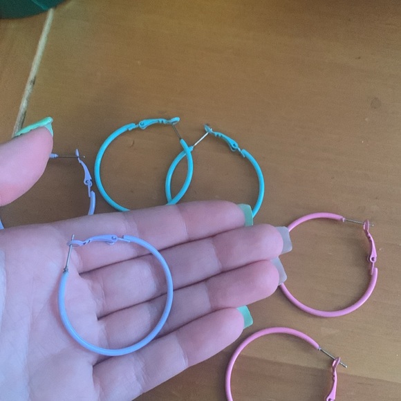 neon hoop earrings - Picture 3 of 3